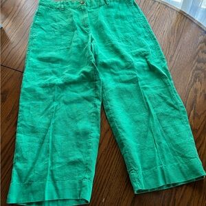 J. Jill love linen NWT womens MP M petite sweetclover green wide leg crop pants